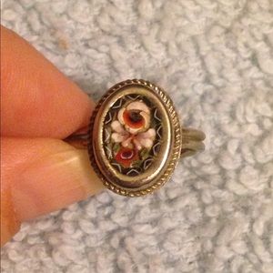 Floral Micro-mosaic Silver Ring